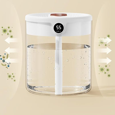 Dual Spray Humidifier USB Large Capacity Home 2L Quiet Bedroom LED Digital Display Night Light Office Desktop Mini Diffuser