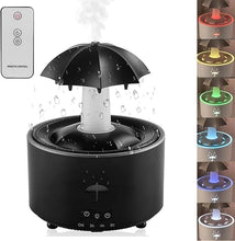 Load image into Gallery viewer, Umbrella Humidifier, Rain Umbrella Humidifier, 7 Color LED Rotating Aroma Diffuser, Water Drip Humidifier with Remote Waterfall, Umbrella Rain Drop Humidifier for Bedroom &amp; Large Room