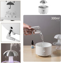 Load image into Gallery viewer, Umbrella Humidifier, Rain Umbrella Humidifier, 7 Color LED Rotating Aroma Diffuser, Water Drip Humidifier with Remote Waterfall, Umbrella Rain Drop Humidifier for Bedroom &amp; Large Room