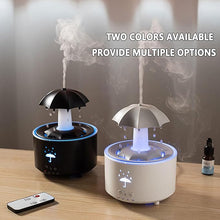 Load image into Gallery viewer, Umbrella Humidifier, Rain Umbrella Humidifier, 7 Color LED Rotating Aroma Diffuser, Water Drip Humidifier with Remote Waterfall, Umbrella Rain Drop Humidifier for Bedroom &amp; Large Room