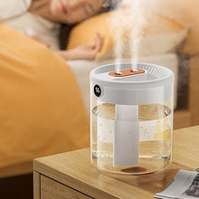 Load image into Gallery viewer, Dual Spray Humidifier USB Large Capacity Home 2L Quiet Bedroom LED Digital Display Night Light Office Desktop Mini Diffuser