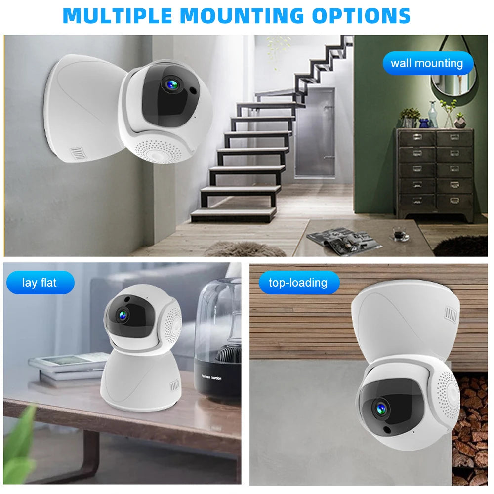 5G Indoor Wifi Camera HD 360° dual-frequency Surveillance Security Camera Night Vision Auto Tracking Baby Monitoring Camera