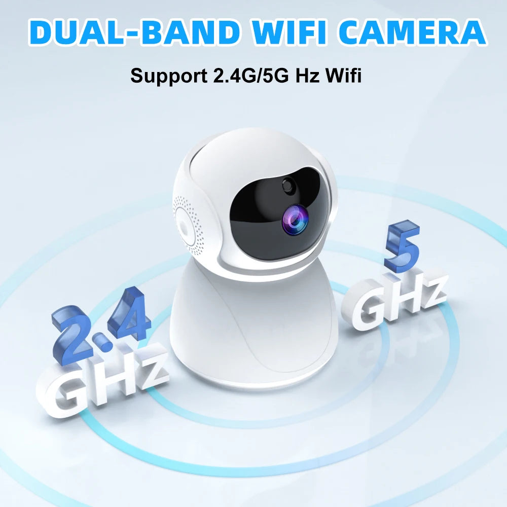 5G Indoor Wifi Camera HD 360° dual-frequency Surveillance Security Camera Night Vision Auto Tracking Baby Monitoring Camera