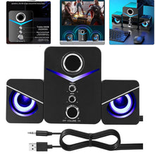 Load image into Gallery viewer, USB Computer LED Speakers System Subwoofer Stereo Bass Control for Desktop Laptop PC Portable Loud Speaker